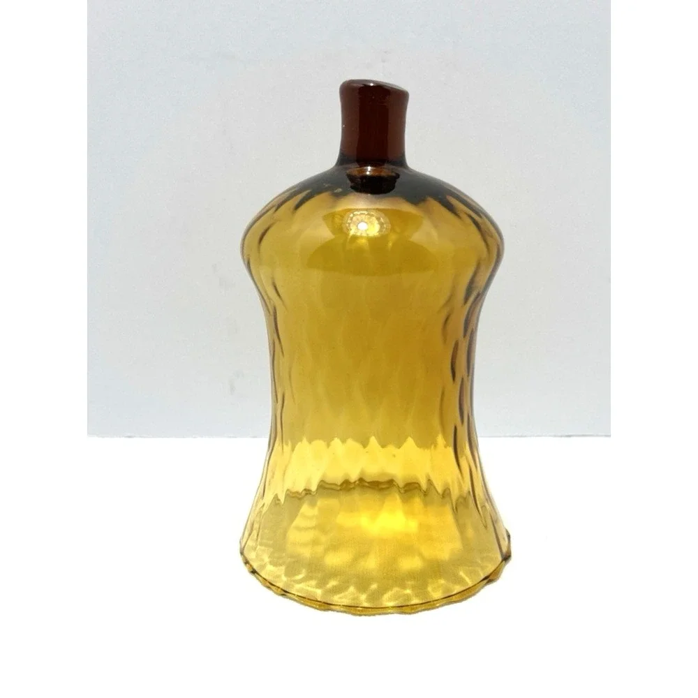 Vintage Amber Glass Votive Candle Cup Peg Fluted Honeycomb Retro Cottage Boho